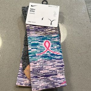 Nike Elite Kay Yow Basketball Crew Socks DRI-FIT Men 12 - 15 Breast Cancer Aware